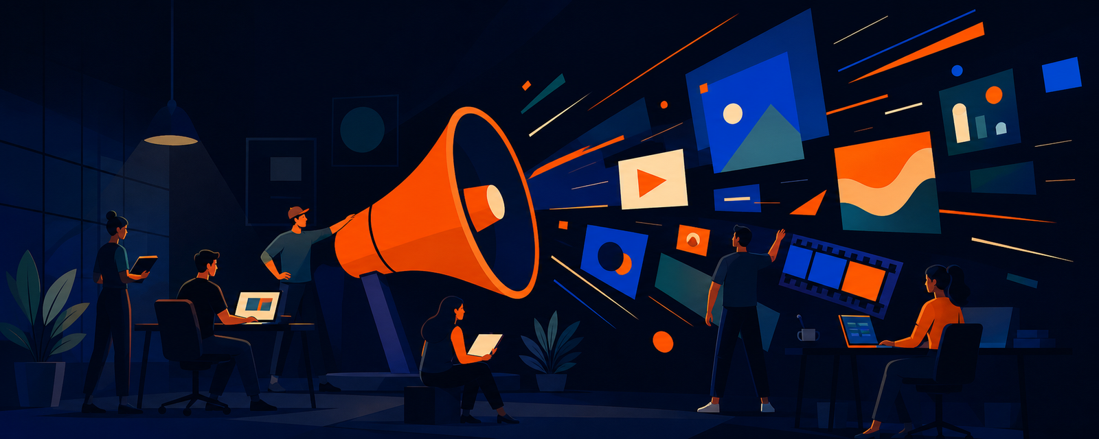 Conceptual artwork representing creative campaign development